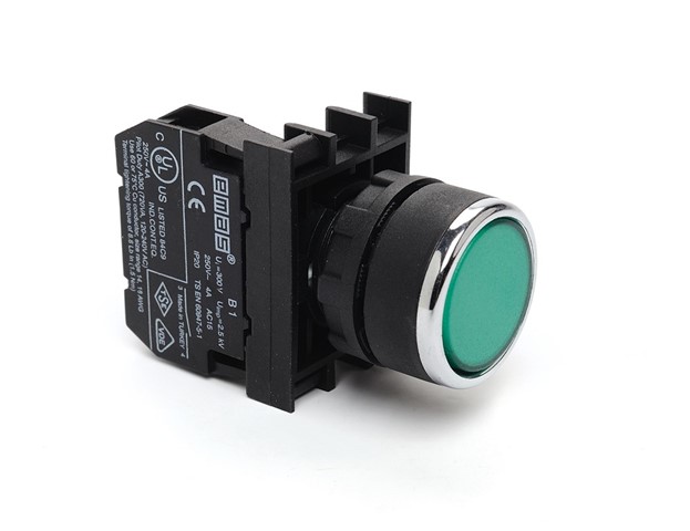 Emas Yaylı Yeşil Kumanda Butonu 22mm 1NA