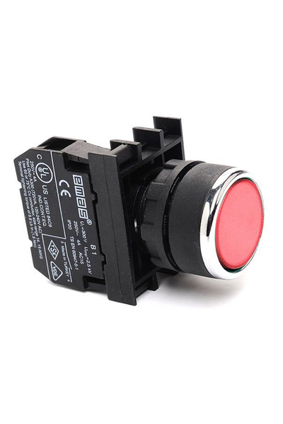 Emas Yaylı Kırmızı Kumanda Butonu 22mm 2NA