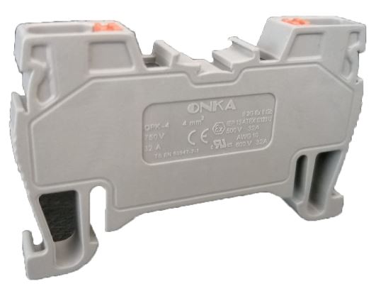 Onka 6mm Ray Klemens Yay Bağlantılı Her İki Tarafı Kapalı GRİ