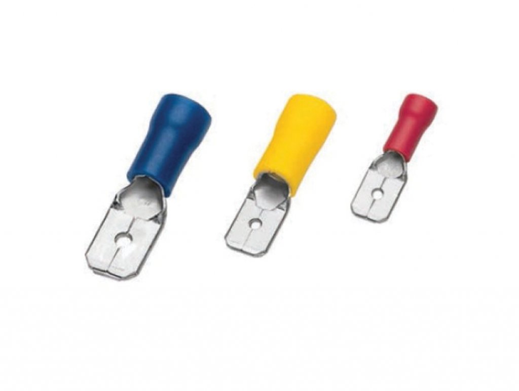 SOLMAZSAN 0,5-1,5mm İZOLELİ FASTON ERKEK KABLO UÇU SOKET GENİŞLİĞİ:0,8X6,35 SK2225