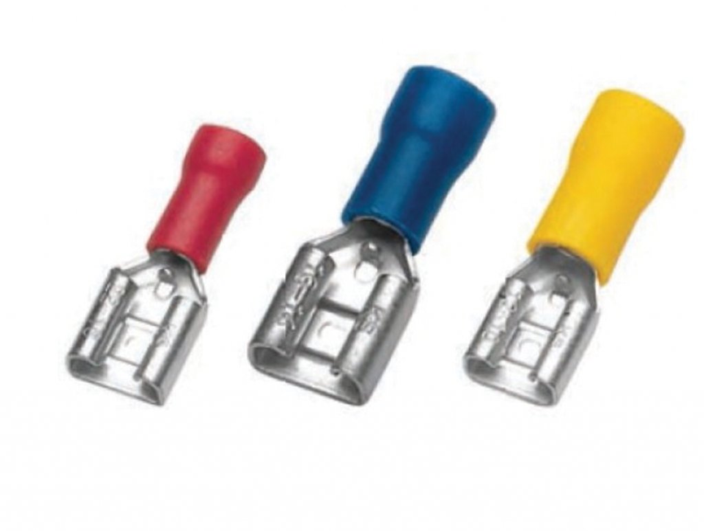 SOLMAZSAN 1,5-2,5mm İZOLELİ FASTON DİŞİ KABLO UÇU SOKET GENİŞLİĞİ:0,8X6,35 SK8240
